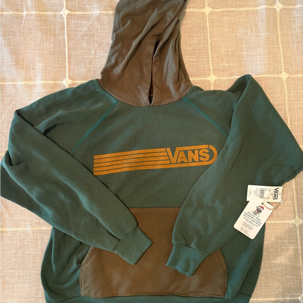 Vans Men's Green Hooded Pullover Sweatshirt